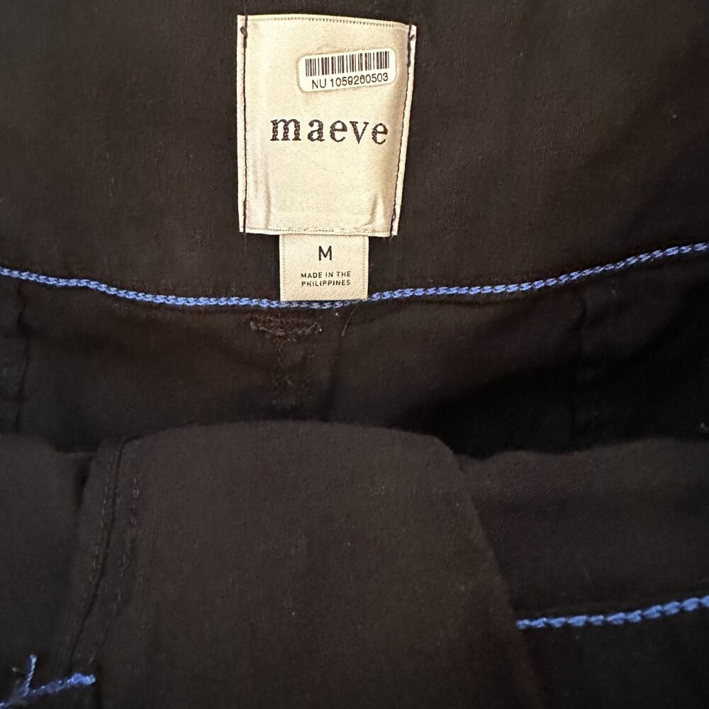 Maeve By Anthropologie The Colette Maxi Skirt Women's Size M Black Stretch - Picture 7 of 10